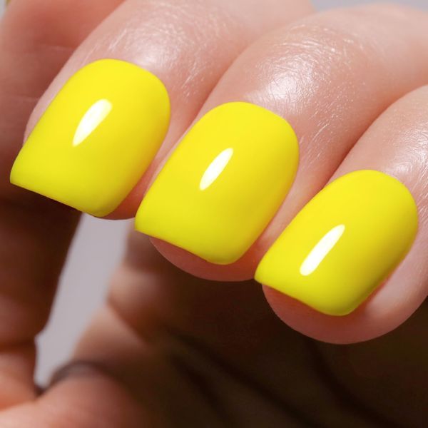 Imtiti Lemon Yellow Gel Nail Polish, 15ml Neon Yellow Color Gel Polish Soak Off LED Nail Polish Gel Nail Art Design Manicure Salon DIY at Home 1Pcs