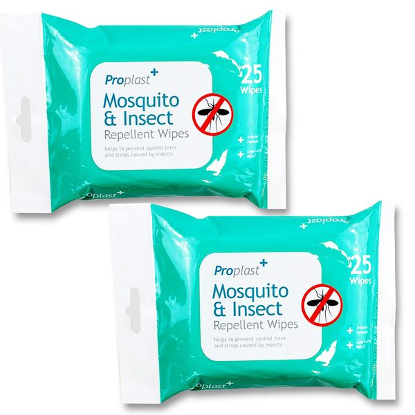 50x Deet Insect & Mosquito Repellent Wipes - Long Lasting Action