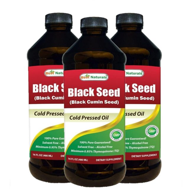 3 Packs Best Naturals Black Seed Oil 16 OZ