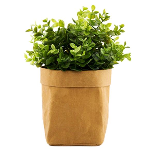 S.fields.inc Pot Cover, Planter Cover, Water Repellent Kraft Paper, Cowhide Paper, Flower Pot Cover, House Plants, No. 3 to 9 (Brown, L)