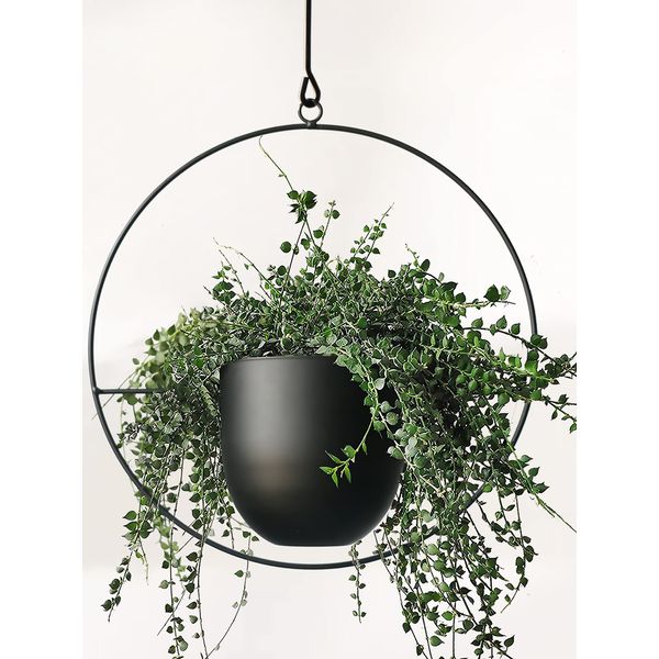 Hanging Planter for Indoor Plants Metal Mid Century Minimalist Wall and Ceiling Hanging Plant Pot Holder for Home Décor