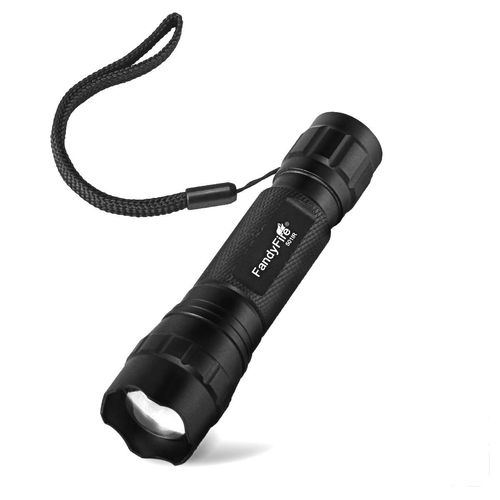 FandyFire 940nm IR Flashlight Illuminator Infrared Light Night Vision Adjustable Focus LED Flashlight Torch for Hunting (Not Included 18650 Battery)
