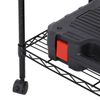 3 Tires Wire Rack Unit Shelving Rolling Kitchen Cart Adjustable Storage 4 Wheels
