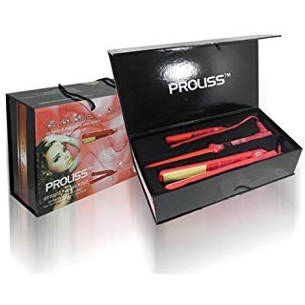 Proliss Full Set Elite Collection- Styler, Straightener, Curler. (Red)