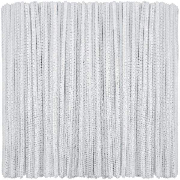 Hapeper 200 Pieces Christmas Pipe Cleaners Chenille Stems for Arts Crafts Projects Supplies (White)