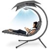 Best Choice Products Hanging LED-Lit Curved Chaise Lounge Chair