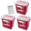Sharps Container 2 Gallon - Plus Vakly Biohazard Disposal Guide (3 Pack)