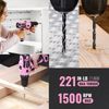 WORKPRO 108PCS Pink Tool Set Power Drill Kits 1.5A Cordless Drills Keyless Chuck