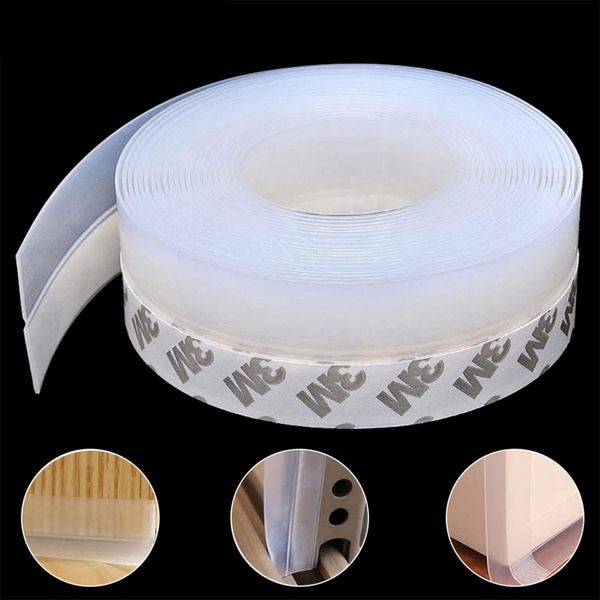 wordmouk 10 m Silicone Seal Door Strip Bottom Weather Stripping Window Sealing Strip Draught Excluder Tape for House Door Waterproof, Windproof, Dust Proof, Soundproof, Insects Proof, 35 mm