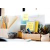 Black Post It Note Dispenser with Lined Super Sticky Notes 90 Sheets