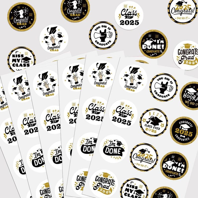 Graduation Stickers Decorations - 120Pcs Class of 2025 Stickers Self ...