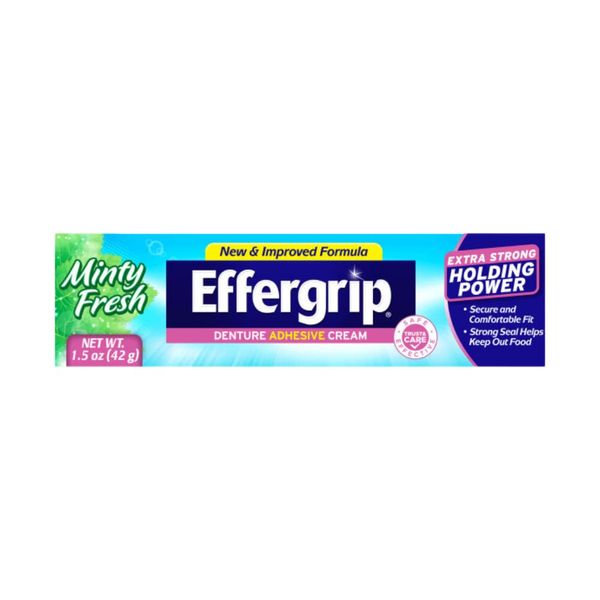 Effergrip Denture Adhesive Cream, Extra Strong Holding Power, 1.5 oz. (Pack of 1)