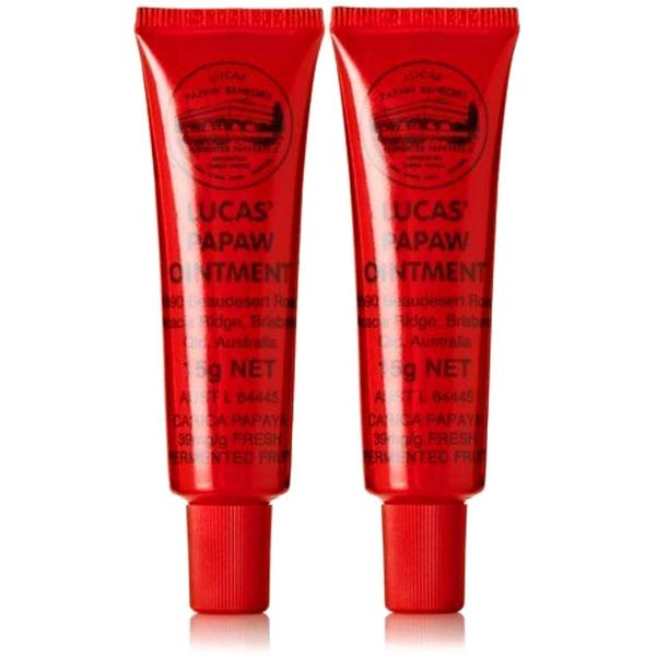 Lucas Papaw Ointment 15g Tube with lip applicator - TWIN Pack for value by Lucas Remedies