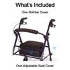 Rollator Walker Seat and Backrest Rollbar Covers Set Adjustable Patterns Walker Cover Accessories for Walker Rollator
