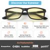 J+S Vision Blue Light Shield Computer/Gaming Glasses, Heavy Duty Lens, Classic Rectangular Glossy Black Frame