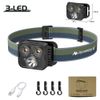 LED Headlamp USB Rechargeable Headlight Flashlight Super Bright Torch Work Lamp