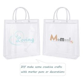 Clear Tote Bag PVC Transparant Handbag With Handle Snap Wedding Party  Favors Mak