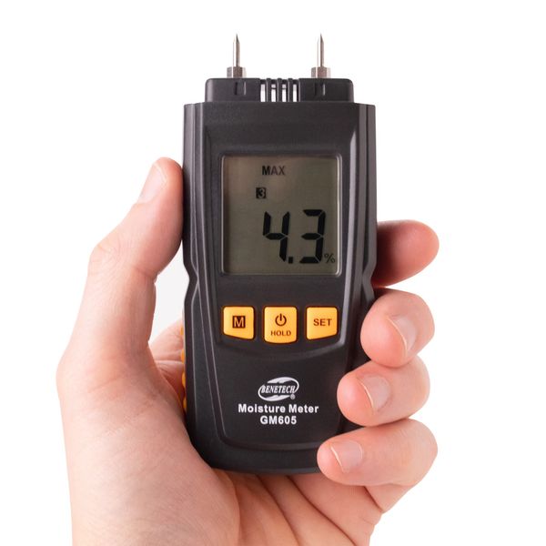 Jazooli Moisture Meter Digital LCD Portable Damp Detector Reader Wall Tester Wood Timber Drywall Plaster Masonry Firewood Logs Water Content Sensor DIY Professional