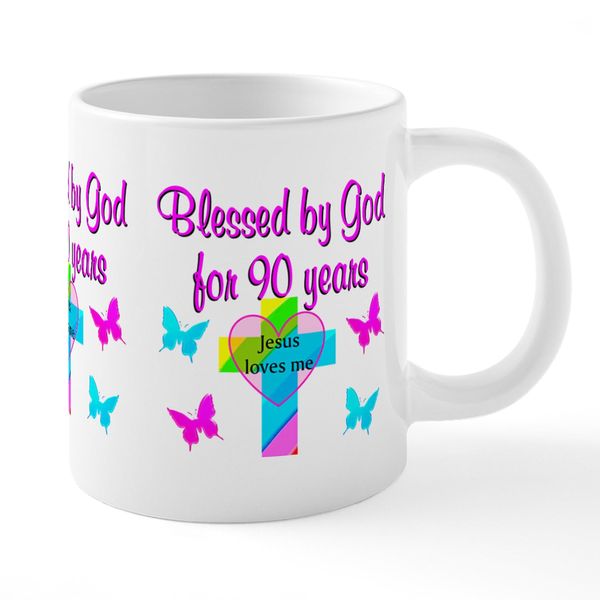 CafePress Christian 90TH Mugs 20 oz Ceramic Mega Mug