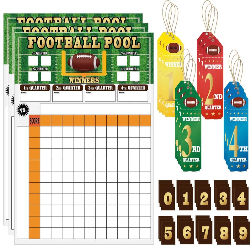 Affrolling Football Pool Game Set Including 3 Football Poster Squares ...