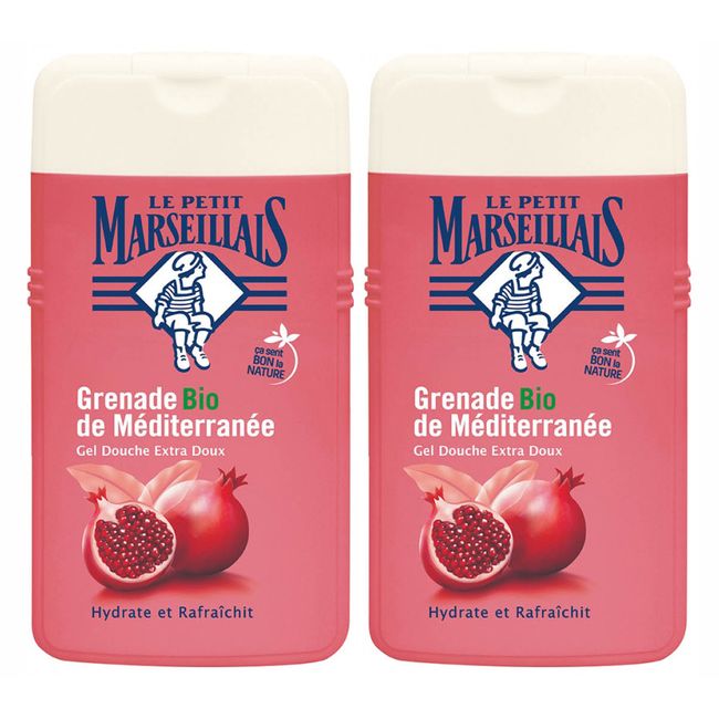 Le Petit Marseille Organic Mediterranean Pomegranate Extra Gentle Shower Gel 250ml Set of 2 Soap Free Shower Gel Sensitive Skin Dry Skin Overseas Mail Order <br>