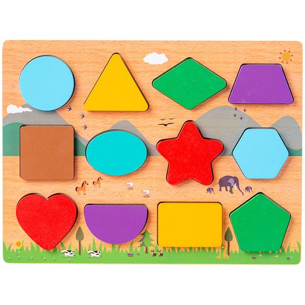 Puzzle Board Toddler Puzzles Shape, Colors Wooden Puzzles for Toddlers 1-3, Toddler Toys for 2 3 4 Years Old