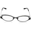 Matte Black Women's Lace Rectangular Reading Glasses, Grey, 152 mm + 1.5