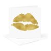 3dRose Greeting Card - Gold Lips Illustration - Illustrations