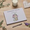 Luxury Linen Personalised A4 Size Visitor Guest Book Printed