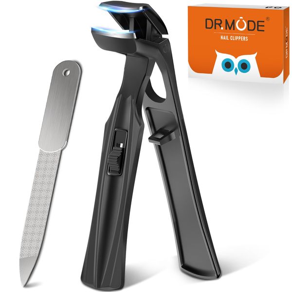 Toenail Clippers for Seniors Thick Toenails, 2024 Upgrade Angled Head Large Toe Nail Clippers for Men with Wide Jaw Opening, Sharp Heavy Duty Fingernail Clipper Cutter with Catcher Long Handle -Black