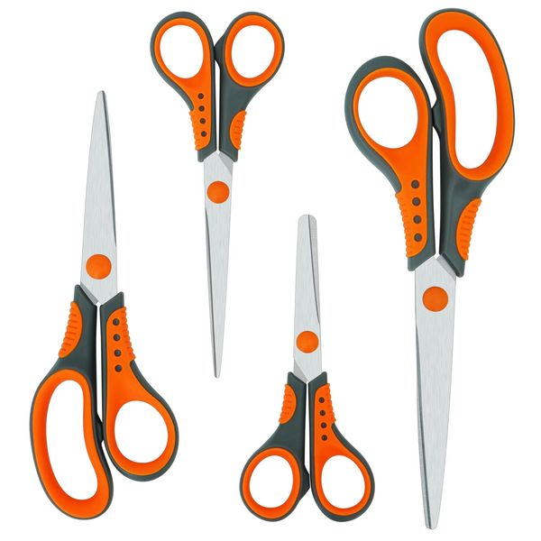 CCR Scissors,Sharp Scissors,Soft Grip Handle,Craft Scissors Suitable for Home, Office and School,4set