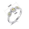 Philip Jones Adjustable Triple Crystal Daisy Ring Created with Zircondia® Crystals