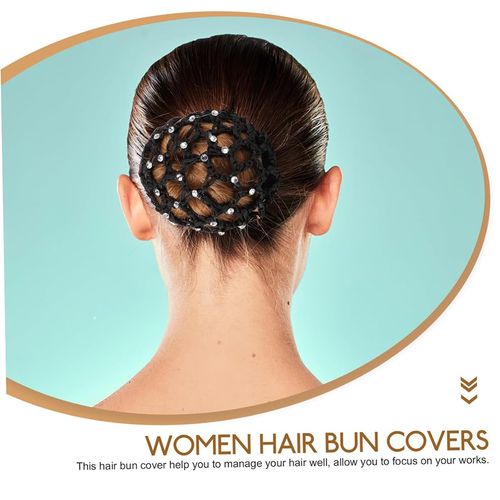 JEYORZY Pack of 2 Net for Hair, Ballet Bun Net, Hair Nets Hairstyles, Hair Net, Bun Net Hair Net, Bun Ballet Girls, Bun Glitter, Suitable for Women and Girls (Black, White)