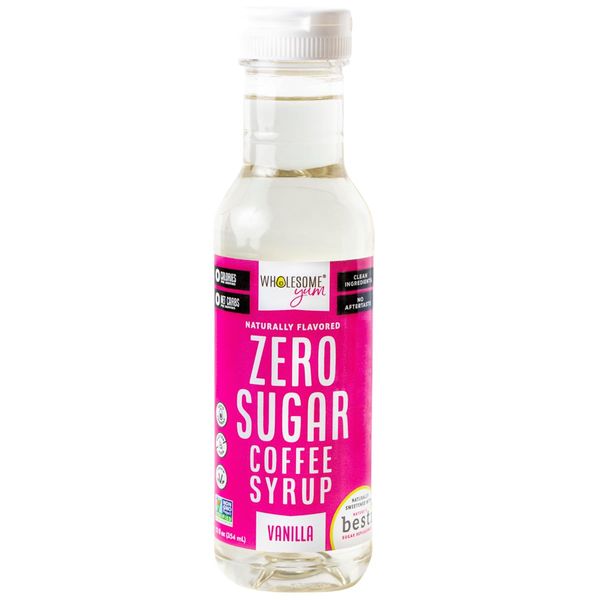 Wholesome Yum Zero Sugar Coffee Syrup (Keto Coffee Syrup) - Sugar Free Vanilla Syrup With Monk Fruit & Allulose - For Hot & Cold Drinks - Natural Sweetener & Flavoring, Non GMO, Low Carb, Gluten Free, Vegan (12 fl oz)