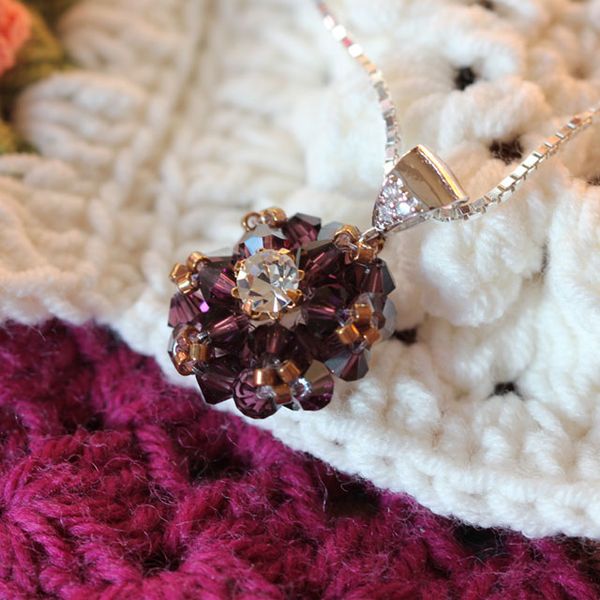 Swarovski Crystal Violet Pendant Necklace