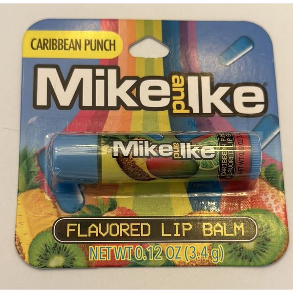 New Flavored Lip Balm Mike And Ike Caribbean punch 0.12 Oz ￼ Stocking Stuffer