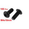 uxcell Screw Screw Button Head Black 10.9 Alloy Steel 100pcs