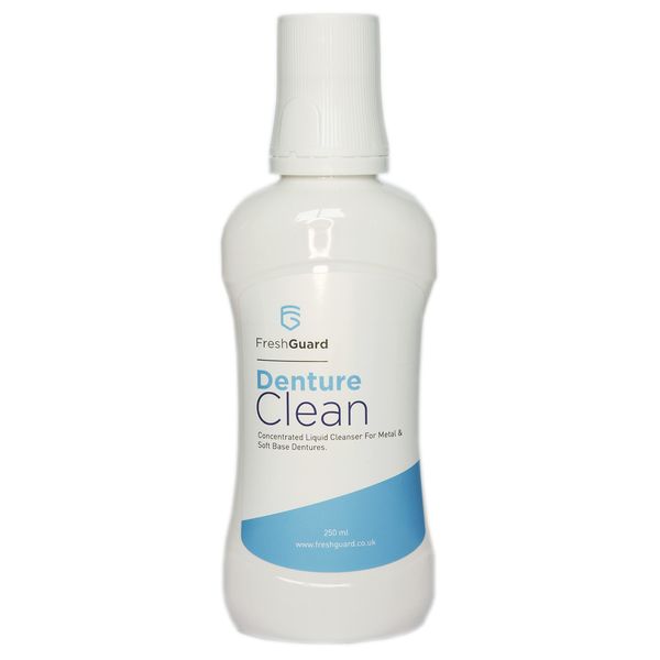 FreshGuard Denture Clean Concentrated Liquid Cleanser For Metal & Plastic Base Dentures - 3 Months Use