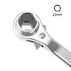 uxcell 19 x 22mm Forging Podger Scaffold Ratcheting Socket Polish Chrome Finish Wrench, Cr-V