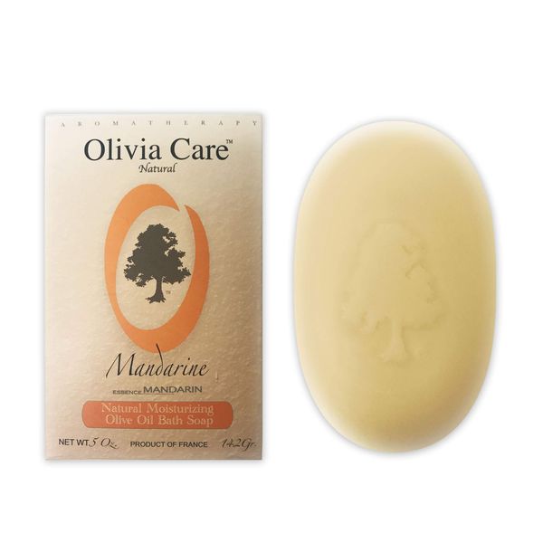 OLIVIA CARE O LINE Organic Mandarin Bath & Body Bar Soap -100% all Natural shower soap good for Sensitive Skin!