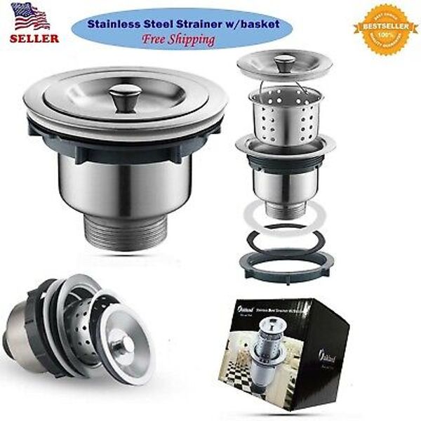 Stainless Steel Kitchen/Bar Sink Strainer With Filter Basket Drain Head Stopper