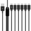 Poyiccot Micro USB Splitter Cable, 6 in 1 Micro USB Cable, Micro USB Charging Cable, USB 2.0 Type A to Micro USB Splitter Cable (Charge 6 Devices Simultaneously) Micro USB Y-Cable (50cm Black)