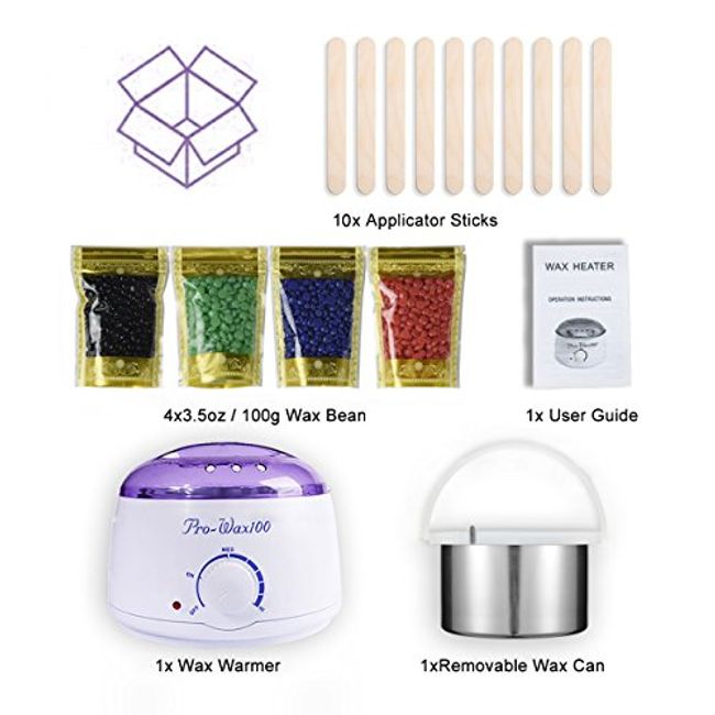 Wax Warmer, Portable Electric Hair Removal Kit for Facial &Bikini Area&  Armpit- Melting Pot Hot Wax Heater Accessories Total Body Waxing Spa or