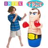 Intex 3D Bop Bag Blow Up Inflatable Boxer & Wrestler Gift Set Bundle - 2 Pack