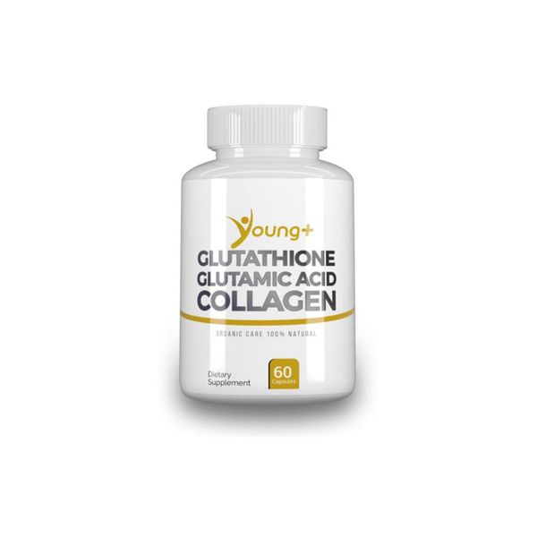 Young+ Glutathione antioxidante Supplement for Immune Support, Glutation Antioxidante, Skin Whitening Pills, and Overall Wellness with 1000mg, 60 Counts per Serving.