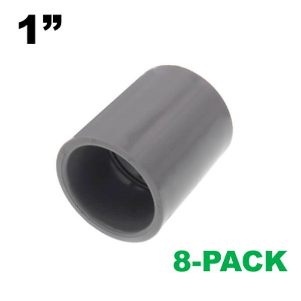 Carlon® PVC Rigid Non-Metallic Conduit Coupling, 1 in. (E940F), Gray, Pack of 8