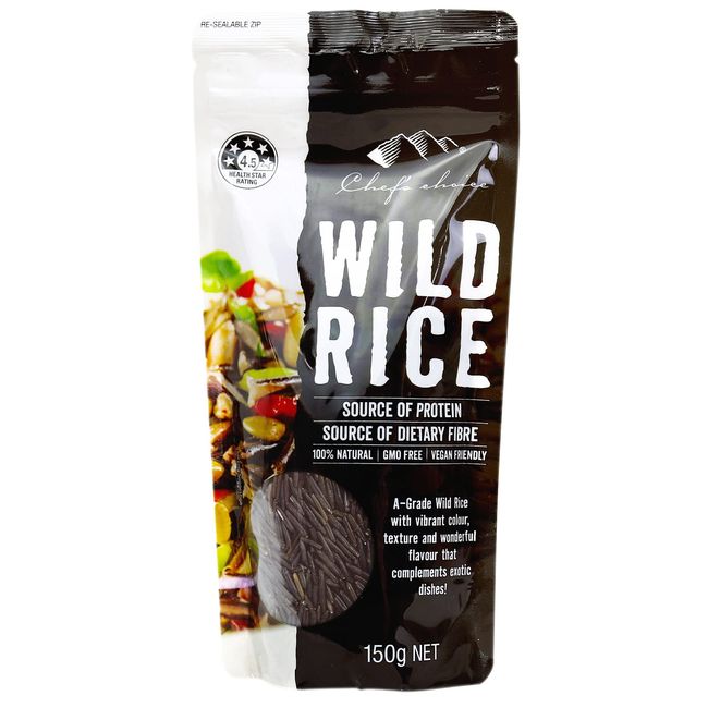 Chef's Choice Wild Rice, 5.3 oz (150 g), Wild Rice Kosher Certified, Black Rice, Ancient Rice (1 Bag)