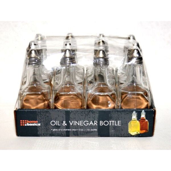 Home Basics Glass Oil & Vinegar Dispensers - 5 Ounce - Case of 12 - New