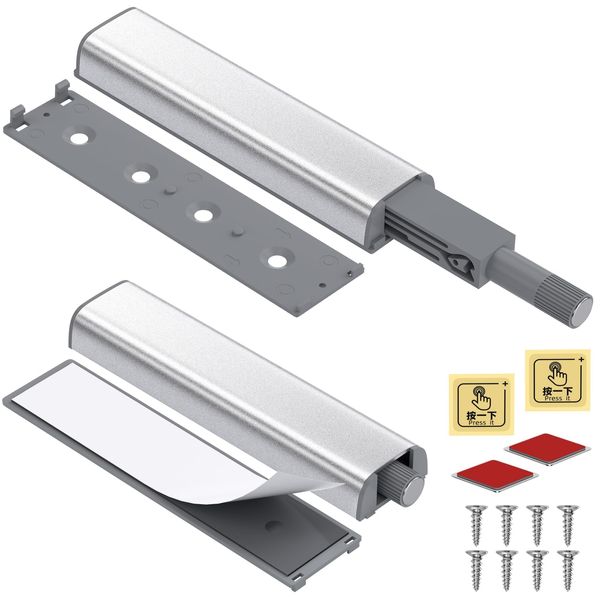 Push Open Door Latch Jiayi 2 Pack Magnet Push Door Catch Drawer Push Open Latch Wardrobe Magnetic Push Opener Touch Release Open Catch for Kitchen Cabinet Closet Door Press Out Closure