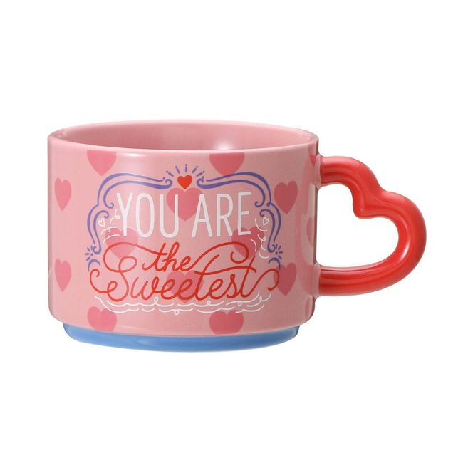 Starbucks Staba Valentine 2022 Stacking Mug Heart Handle Pink 12.5 fl oz (355 ml)